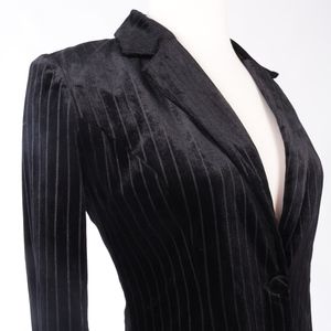 PINSTRIPE VELVET BLAZER